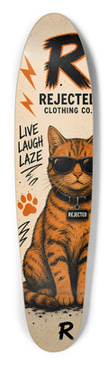 Live Laugh Laze Cool Cat Long Board skateboard deck