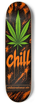 Chill 9 Inch Skateboard Deck, Orange | Rejected Clothing Co
