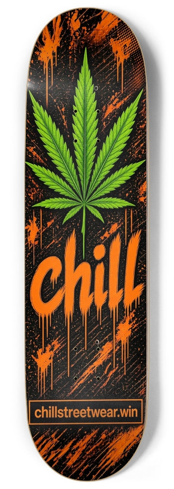 Chill 9 Inch Skateboard Deck, Orange | Rejected Clothing Co