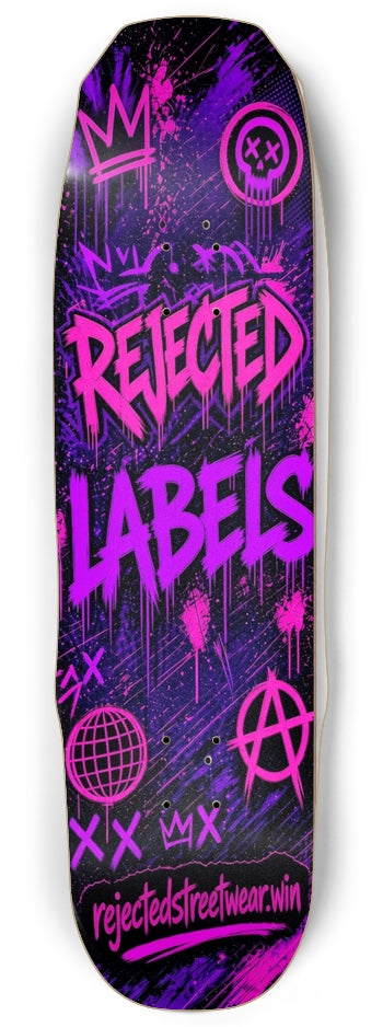 Rejected Labels 9 Inch Skateboard Deck, Purple | Rejected Clothing Co