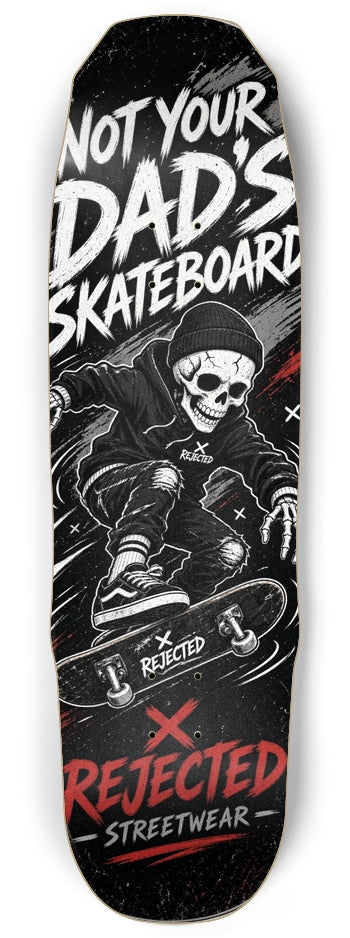 Not Your Dad's 9 Inch Skateboard Deck, Black & White | Rejected Clothing Co