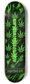 Rejected Leaf 9 Inch Skateboard Deck, Green | Rejected Clothing Co