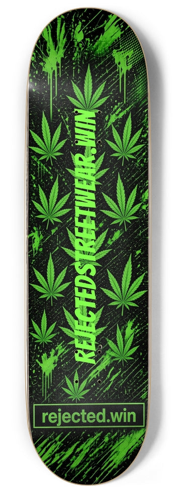 Rejected Leaf 9 Inch Skateboard Deck, Green | Rejected Clothing Co