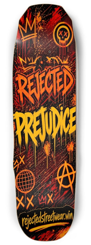 Reject Prejudice 9 Inch Skateboard Deck, Red | Rejected Clothing Co