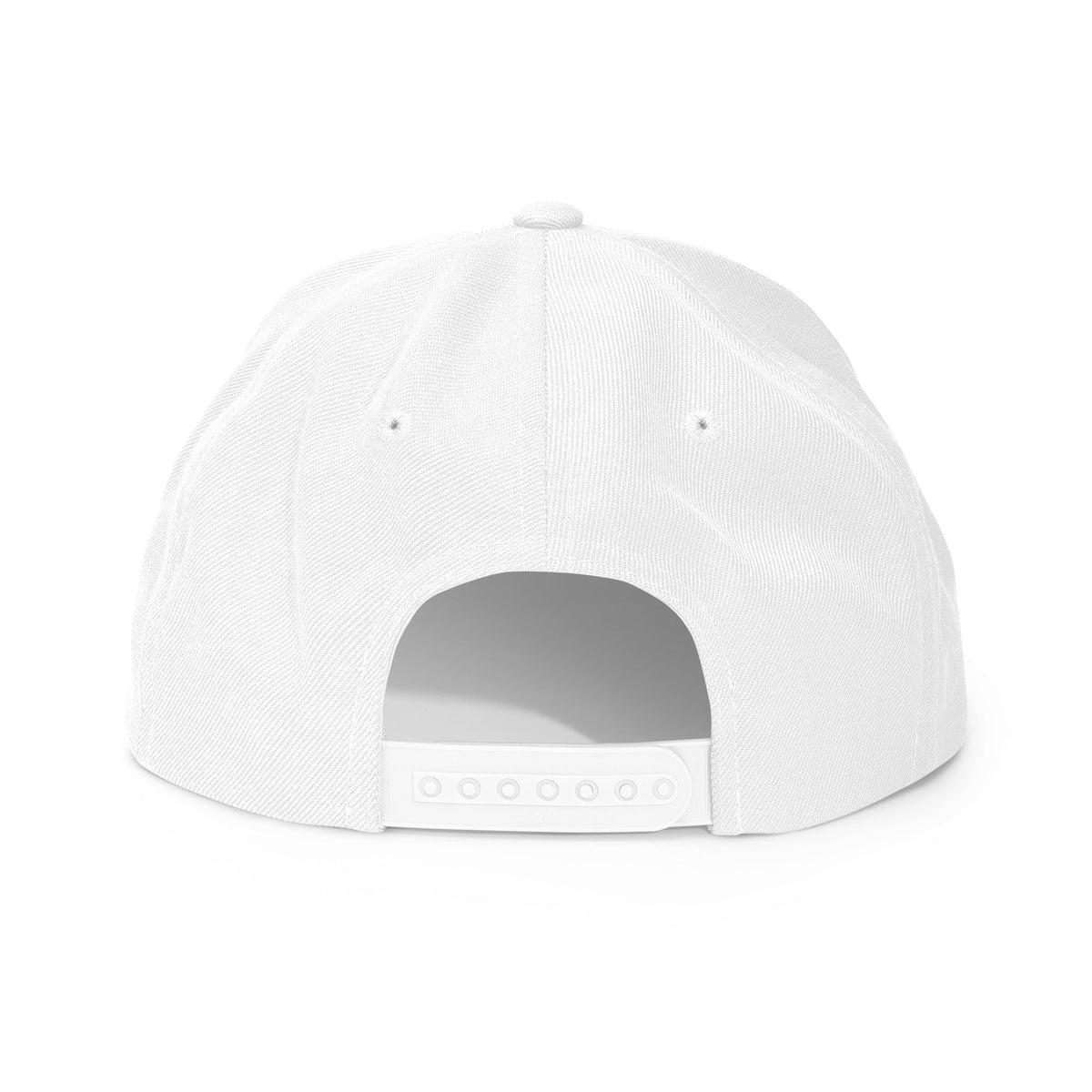 White snapback with an embroidered patch reading AI (ACTUAL INTELLIGENCE) in black